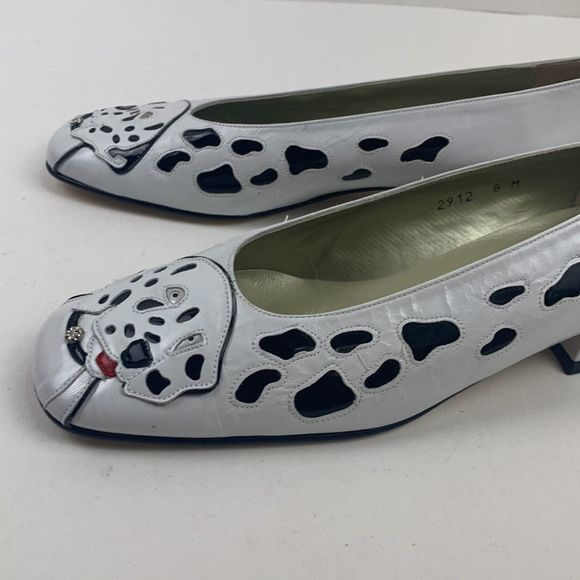 MARGARET JERROLD Dalmatian Flat Shoe Designer Vintage Leather Spain 101 Dog Rare - Picture 8 of 10
